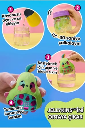 Magic Jellykins Süpriz Peluş Oyuncak Squishy Kavanozu Sukuşi Su Ekle Çalkala Keşfet Bilind Box Koleksiyon Sihirli Kavanoz