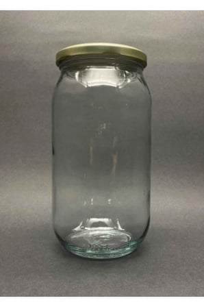 3 Adet Gold Kapaklı 1 Litre Cam Kavanoz 1000 ml Konserve Kavanozu