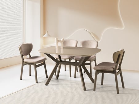 Venedik Cappuccino MDF Lak Panel Açılır Mutfak Masa Takımı 80*130cm