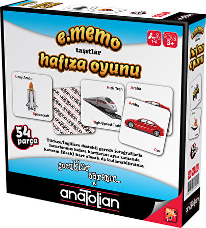 Anatolian e.Memo Hafıza Oyunu - Taşıtlar (54 Parça) 7405