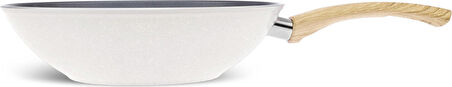 Karaca X Refika Birgül Swiss Crystal Wok Tava 28 Cm Creamy