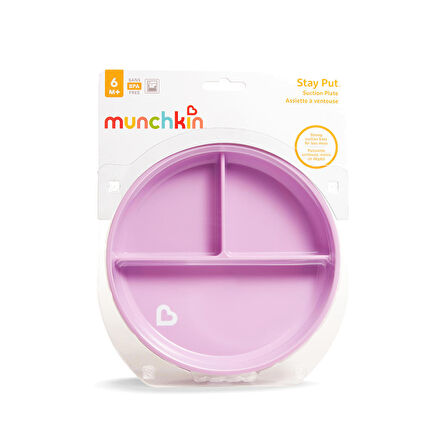 Munchkin Sabit Vakumlu Beslenme Tabağı ,6ay+,Mor
