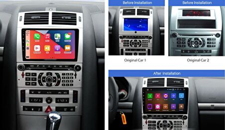 Peugeot 407  Uyumlu Android Multimedya Sistemi – 4 Çekirdek İşlemci, 4GB RAM, 64GB Hafıza, CarPlay & Android Auto, Geri Görüş Kamerası