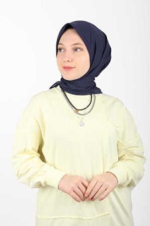 Aker Eşarp Koyu Lacivert Kadın Düz Polyester Eşarp