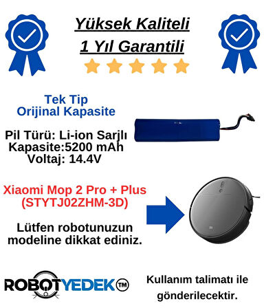 Xiaomi Mop 2 Pro Plus Bataryası STYTJ02ZHM 3D