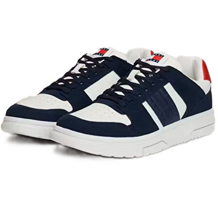 Tommy Jeans The Brooklyn Mixed Texture Suede Trainers Sneaker Navy Günlük Spor Ayakkabı Lacivert