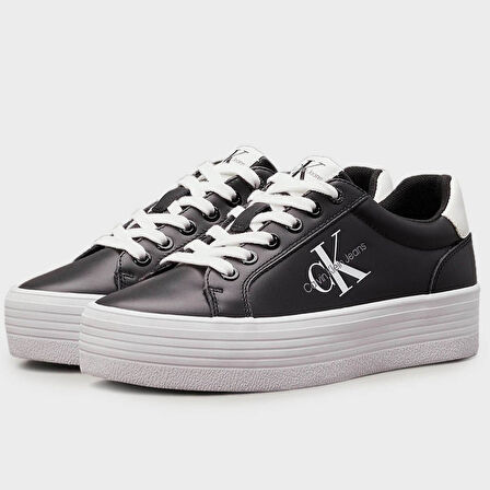 Calvin Klein Leather Women Sneaker Black Hakiki Deri Günlük Spor Ayakkabı Siyah