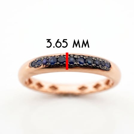 Yarım Tur Süzme Doğal Safir Yüzük - Rose Gold