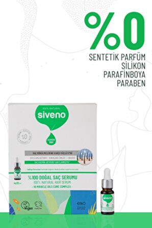 Siveno %100 Doğal Onarıcı Yoğunlaştırıcı Bakım Serumu Bitkisel Yıpranmış ve Dökülen Saçlara Özel 4X10 ml