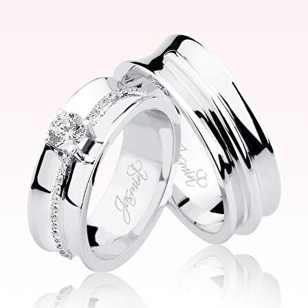 Tek Taş Model Altın Alyans 0401-2