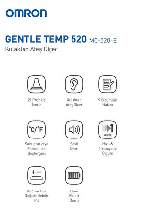 Omron Mc-520 Hafızalı Kulaktan Ateşölçer