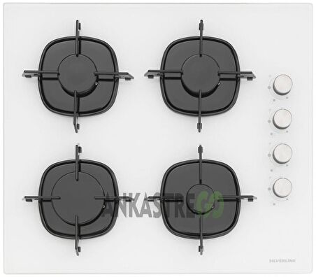 Silverline BO6502W02 - CS5335W01 Beyaz Cam Ankastre Set