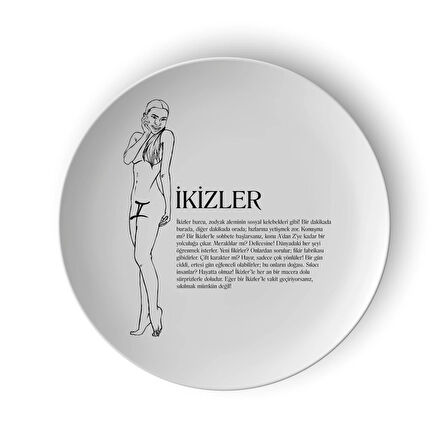 İkizler Burcu Porselen Tabak