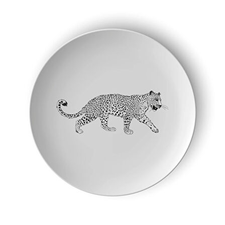 Leopar Desenli Porselen Tabak