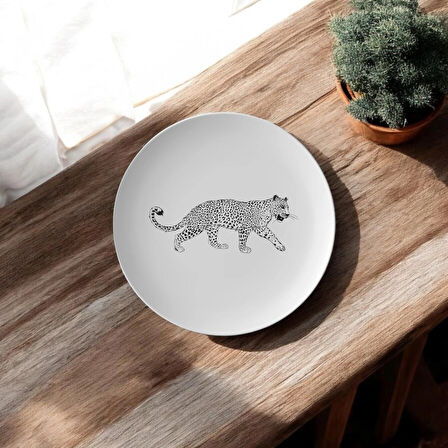 Leopar Desenli Porselen Tabak