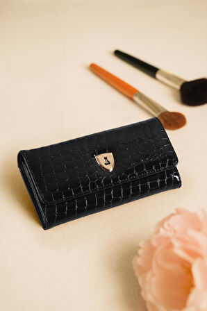 FOXER Seyhan Hakiki Deri Gold Detaylı Kadın Kartlık ve Cüzdan 