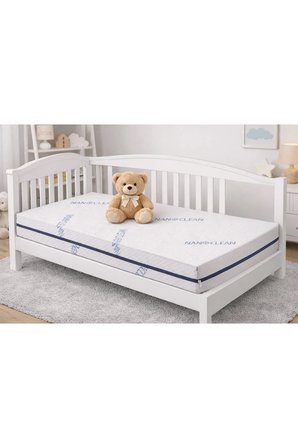 10Cm Süngerli Bebek Çocuk Beşik Yatağı Nano 60x120 Yıkanabilir Kılıflı Park Yatak Oyun Parkı