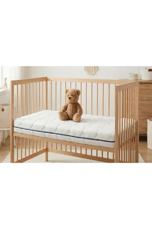 12Cm İnci Süngerli Bebek Çocuk Beşik Yatağı 70x130 Yıkanabilir Kılıflı Park Yatak Oyun Parkı