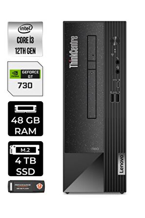 Lenovo NEO 50S i3 12100 48GB RAM 4TB SSD GT730/4GB FDOS 11SX002VTX MASAÜSTÜ PC & PER4 BELLEK