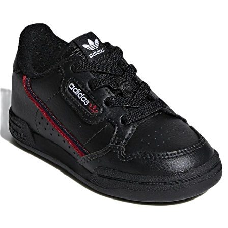 Adidas Continental 80 EL I Leather Kids Sneaker Hakiki Deri Lastik Bağcıklı Çocuk Günlük Spor Ayakkabı Siyah