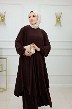 Kadın Tesettür Pantolonlu Takım 2'Li Takım Tunik & Pantolon