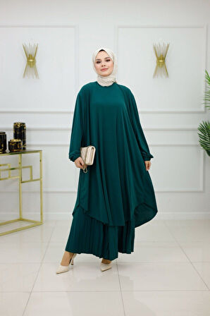 Kadın Tesettür Pantolonlu Takım 2'Li Takım Tunik & Pantolon