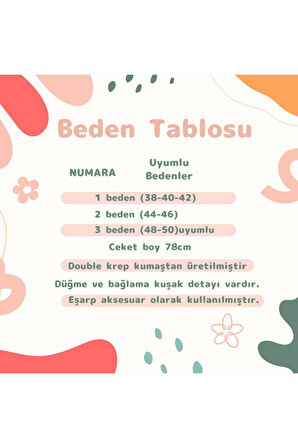 Kadın Blazer Ceket Düğme Kapama ve Kuşak Kapama Detaylı