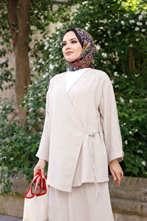Kadın Tesettür Takım 2'Li Kimono & Pantolon Takımı