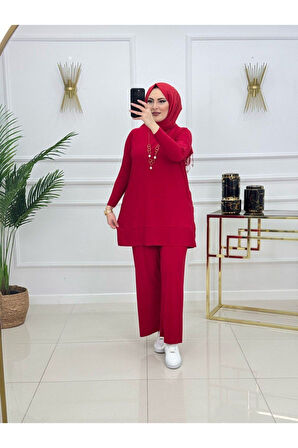 Kadın Tesettür Takım 2'Li Tunik Pantolon Takımı