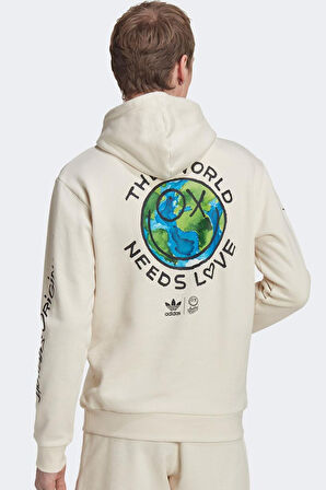 Adidas x André Saraiva Hoodie Erkek Kapüşonlu Sweatshirt Krem