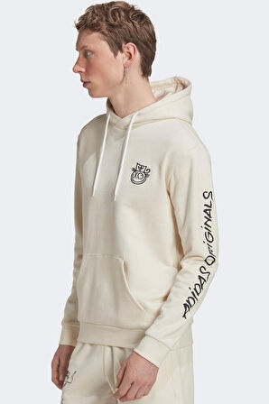 Adidas x André Saraiva Hoodie Erkek Kapüşonlu Sweatshirt Krem