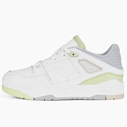 Puma Slipstream Women White Green Leather Sneaker Beyaz Yeşil Kadın Hakiki Deri Günlük Spor Ayakkabı