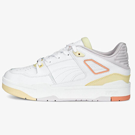 Puma Slipstream Women White Yellow Leather Sneaker Beyaz Sarı Kadın Hakiki Deri Günlük Spor Ayakkabı