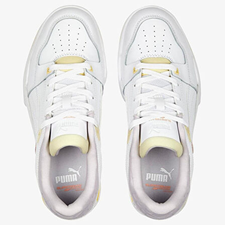 Puma Slipstream Women White Yellow Leather Sneaker Beyaz Sarı Kadın Hakiki Deri Günlük Spor Ayakkabı