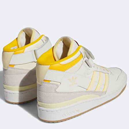 Adidas Orijinal Forum Mid Unisex Leather Sneaker Bilekli Hakiki Deri Günlük Spor Ayakkabı Beyaz Sarı