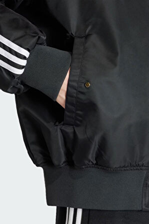 Adidas Adilenium Oversize Reversible Bomber Jacket Erkek Çift Traflı Geniş Kalıp Bomber Ceket Siyah-Mavi