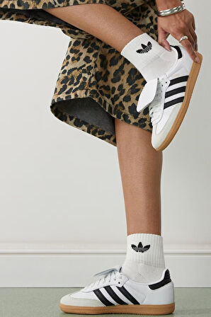 Adidas Samba Leather Sneaker Unisex Hakiki Deri Günlük Spor Ayakkabı Beyaz Siyah