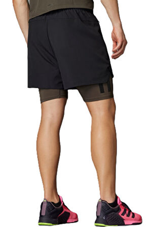 Adidas Men's Training Power Workout 2in1 Shorts Erkek Slim Fit 5" Taytlı Antrenman Şortu Siyah