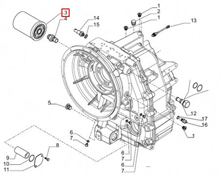 040701-S Carraro Şanzıman Filtresi (SİYAH)