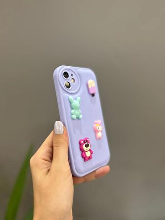 Iphone 11 Uyumlu Sevimli Ayıcıklı Puf Kılıf 