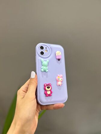 Iphone 11 Uyumlu Sevimli Ayıcıklı Puf Kılıf 