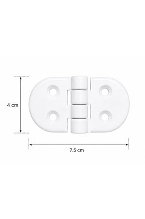 Marin Plastik Menteşe 7,5 x 4 cm – Beyaz Tekne Kapak Menteşesi