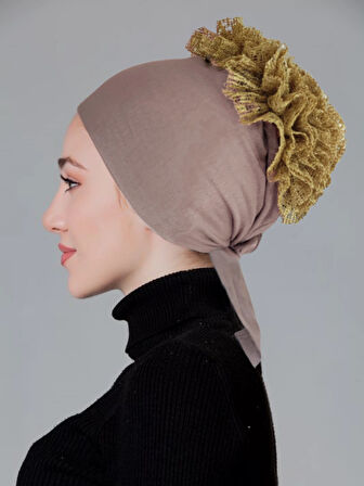 Vizon Likralı Fırfırlı Kaymayan (kaymaz) Bone