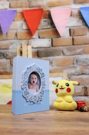 NURCANIM 10x15 cm 100 Adet Fotoğraf Kapasiteli Bebek Fotoğraf Albümü (Mavi)