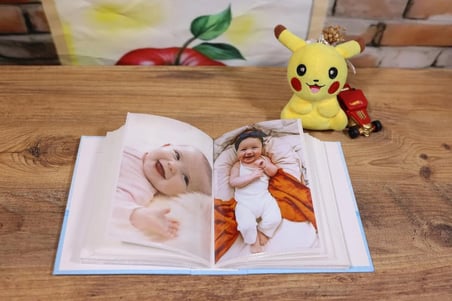 NURCANIM 10x15 cm 100 Adet Fotoğraf Kapasiteli Bebek Fotoğraf Albümü (Mavi)
