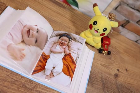 NURCANIM 10x15 cm 100 Adet Fotoğraf Kapasiteli Bebek Fotoğraf Albümü (Mavi)