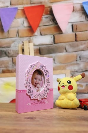 NURCANIM 10x15 cm 100 Adet Fotoğraf Kapasiteli Bebek Fotoğraf Albümü (Pembe)