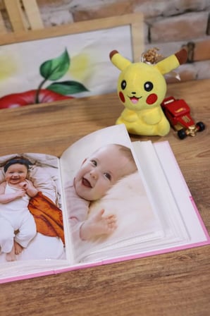 NURCANIM 10x15 cm 100 Adet Fotoğraf Kapasiteli Bebek Fotoğraf Albümü (Pembe)