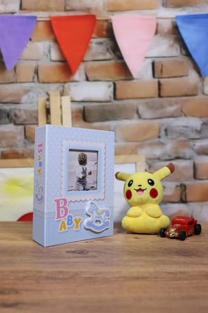 NURCANIM 10x15 cm 100 Adet Fotoğraf Kapasiteli Bebek Fotoğraf Albümü (Mavi)