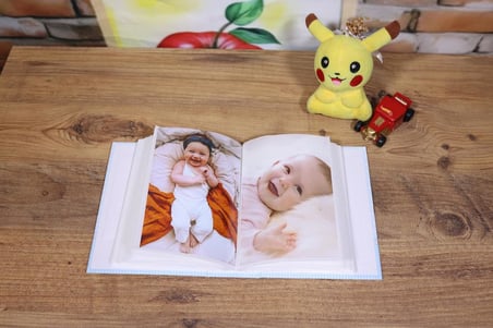 NURCANIM 10x15 cm 100 Adet Fotoğraf Kapasiteli Bebek Fotoğraf Albümü (Mavi)